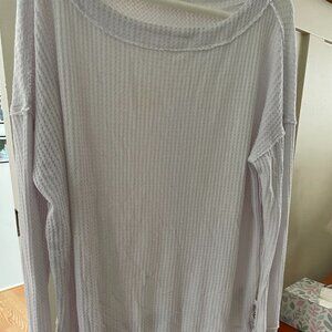 Free People Painted White North Shore thermal tunic top size medium
